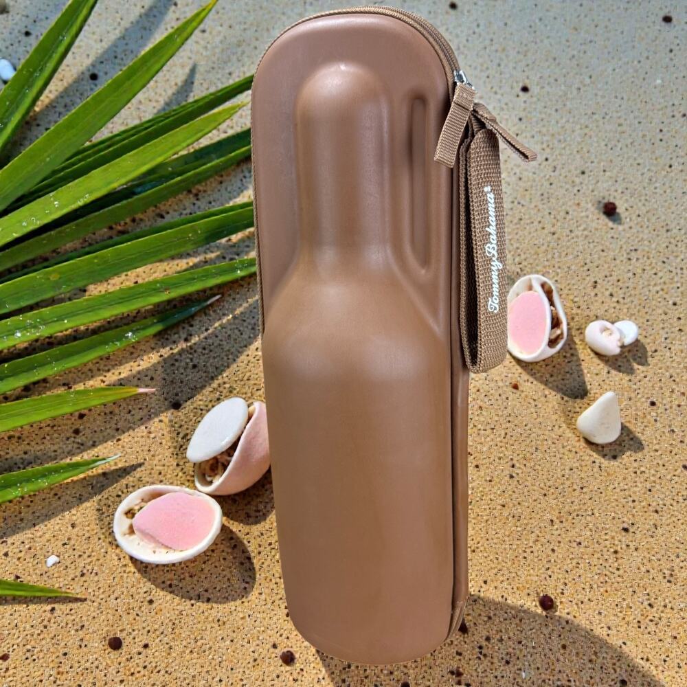 Tommy Bahama Wine Trek Individual Wine Bottle Cooler Case Insulated Brown Chill